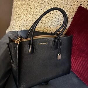 Michael Kors Black Leather Tote Bag